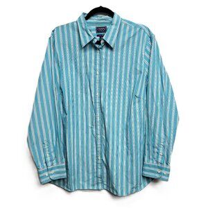 Chaps No Iron Long Sleeve Striped Button Down Shirt 2X